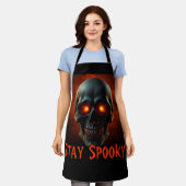 Stay Spooky Gothic Skull Apron Schürze (Getragen)