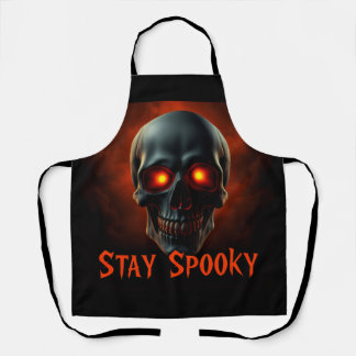 Stay Spooky Gothic Skull Apron Schürze