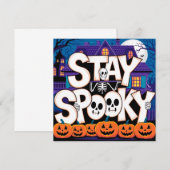 Stay spooky skeleton einladung (Vorne/Hinten)
