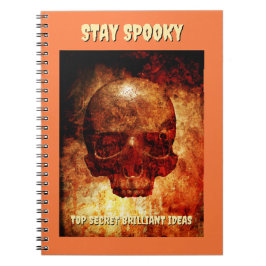 Stay Spooky. Top Secret Ideas. 3D human skull. Notizblock