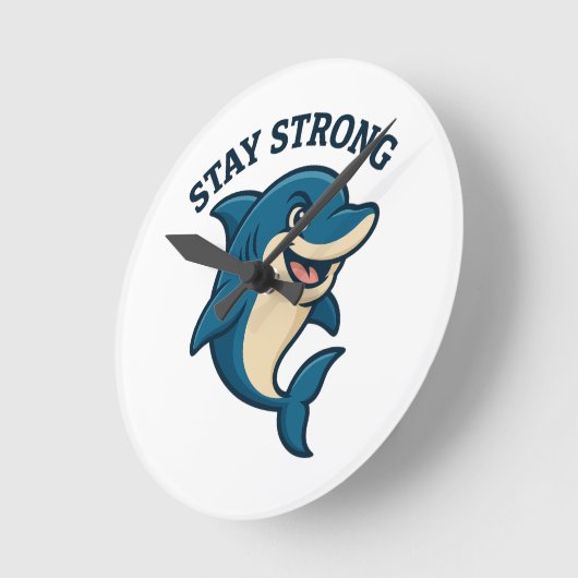 Stay Strong Splash T-Shirt Runde Wanduhr (Winkel)