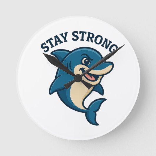 Stay Strong Splash T-Shirt Runde Wanduhr (Vorderseite)