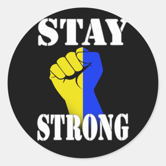 Stay Strong - Ukraine  Runder Aufkleber (Vorderseite)