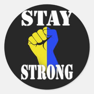Stay Strong - Ukraine Runder Aufkleber