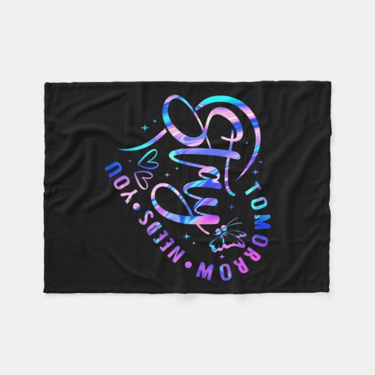 Stay Tomorrow Needs You Heart Suicide Prevention A Fleecedecke (Vorderseite (Horizontal))