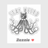 Stay Weird Catopus Cat and Octopus Mashup Aufkleber (Blatt)