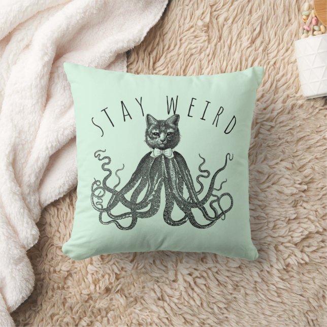 Stay Weird Catopus Cat and Octopus Mashup Kissen (Decke)