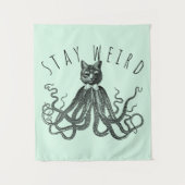 Stay Weird Catopus Cat and Octopus Mashup Wandteppich (Vorderseite)