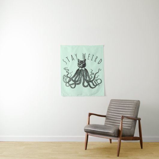 Stay Weird Catopus Cat and Octopus Mashup Wandteppich (Beispiel)