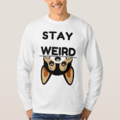 Stay Weird Funny Boston Terrier Cartoon Dog T-Shirt (Vorderseite)