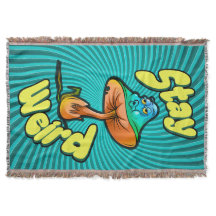 Stay Weird Psychedelic Mushroom with Spiral  Bkg