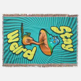 Stay Weird Psychedelic Mushroom with Spiral Bkg Decke