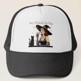 Stay Wicked Darling Retro Witch Truckerkappe