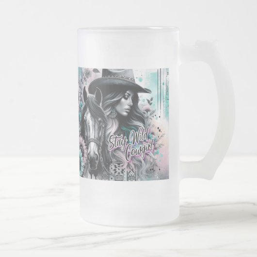 Stay Wild Cowgirl Frosted Mug Mattglas Bierglas (Rechts)
