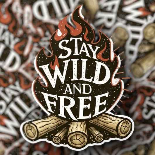 Stay Wild & Free Fire Pit Sticker | Die-Cut
