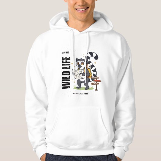 Stay Wild Lemur Life - Madagascar Vibes Cute lemur Hoodie (Vorderseite)