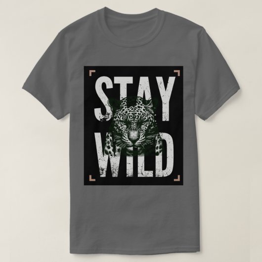 Stay Wild Leopard Face T-Shirt Design (Design vorne)