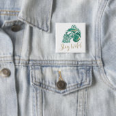 Stay Wild Modern Bearded Skull Button (Beispiel)