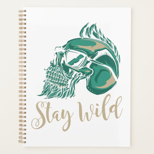 Stay Wild Modern Bearded Skull Planer (Vorderseite)