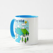 Stay Wild Mountain River Kids Art Design Tasse (Vorderseite Links)