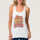 Stay Wild Stay Groovy Retro 70s Sunset Tank Top (Vorderseite)