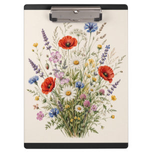 Stay Wild   Vintage Wild Herbs Botanical Design Klemmbrett