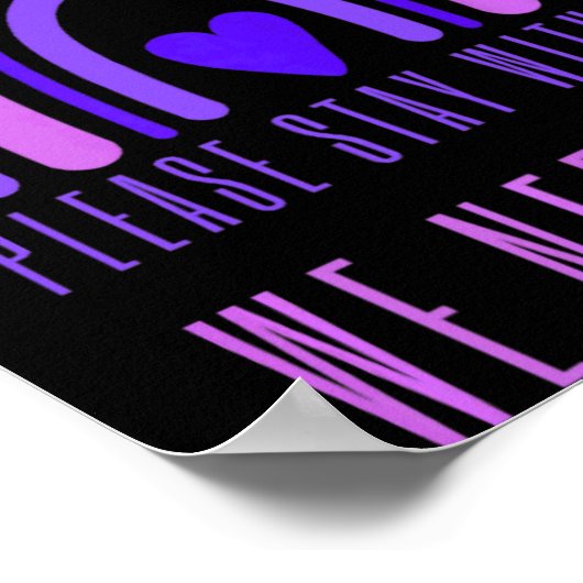 Stay With Us Rainbow 988 Suicide Prevention Poster (Ecke)