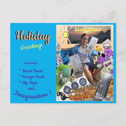 Stayation 'Holiday Greetings' Postkarte (Vorderseite)