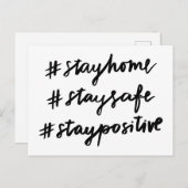 #stayhome #staysafe #staypositive postkarte (Vorne/Hinten)