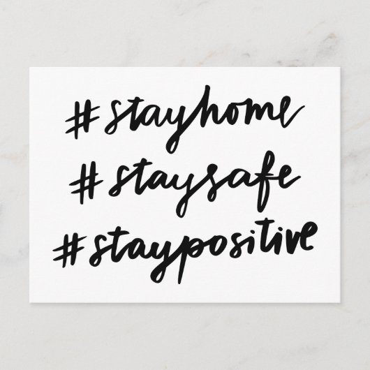 #stayhome #staysafe #staypositive postkarte (Vorderseite)