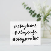 #stayhome #staysafe #staypositive postkarte (Stehend Vorderseite)
