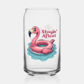 Stayin’ Afloat Funny Flamingo Pool Float Retro Dosenglas (Vorderseite)