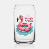 Stayin’ Afloat Funny Flamingo Pool Float Retro Dosenglas (Rückseite)