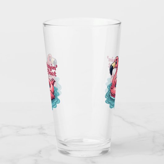 Stayin’ Afloat Funny Flamingo Pool Float Retro Glas (Links)