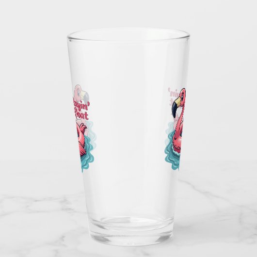 Stayin’ Afloat Funny Flamingo Pool Float Retro Glas (Rechts)