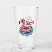 Stayin’ Afloat Funny Flamingo Pool Float Retro Glas (Vorderseite)