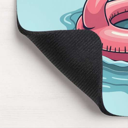 Stayin’ Afloat Funny Flamingo Pool Float Retro Mousepad (Ecke)