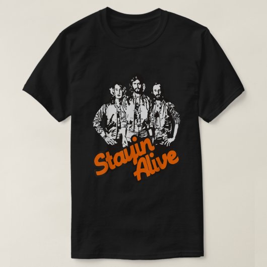 Stayin Alive Bee Gees Band T-Shirt (Design vorne)
