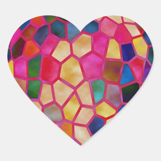 STBX Light Red Glows Crystal Herz-Aufkleber (Vorderseite)