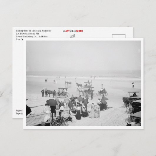 Std. Baden am Strand Postkarte (Vorne/Hinten)