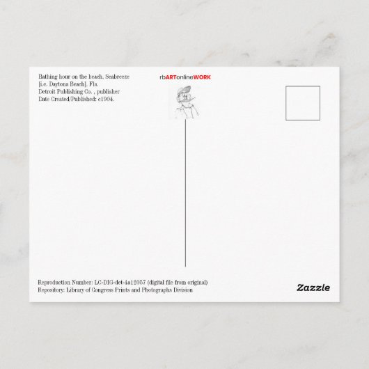 Std. Baden am Strand Postkarte (Rückseite)