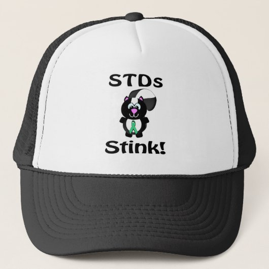 STDs stinkt Skunk Awareness Design Truckerkappe (Vorderseite)