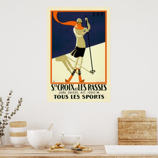 "Ste Croix et Les Rasses" Schweizer Jahrgangsreise Poster (Küche)