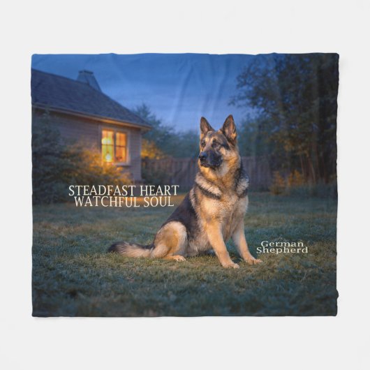 Steadfast Heart German Shepherd Fleecedecke (Vorderseite (Horizontal))