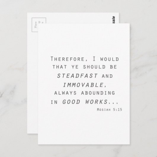 Steadfast immovable mosiah lds scripta postkarte (Vorne/Hinten)