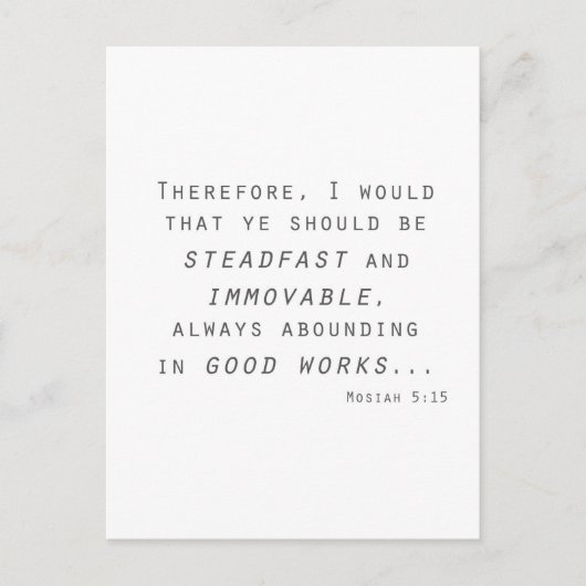 Steadfast immovable mosiah lds scripta postkarte (Vorderseite)