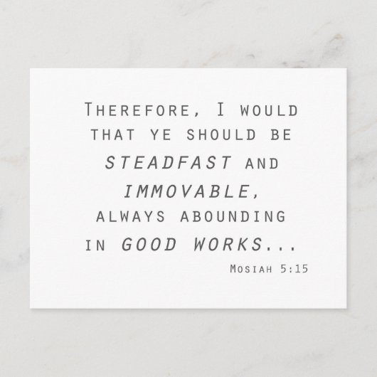 Steadfast immovable mosiah lds scripta postkarte (Vorderseite)