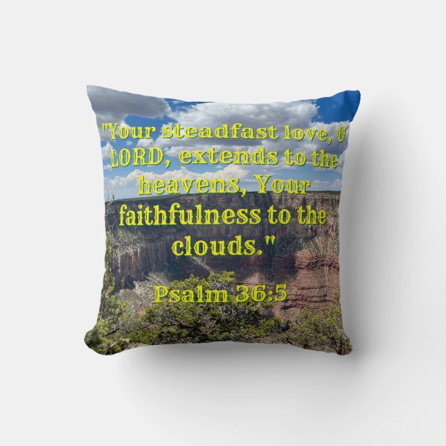 Steadfast Liebe Wolken Psalm 6:5 Kissen (Vorderseite)
