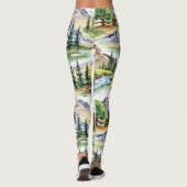 Steadfast Mountains Nahtloses Muster Leggings (Rückseite)