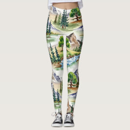 Steadfast Mountains Nahtloses Muster Leggings